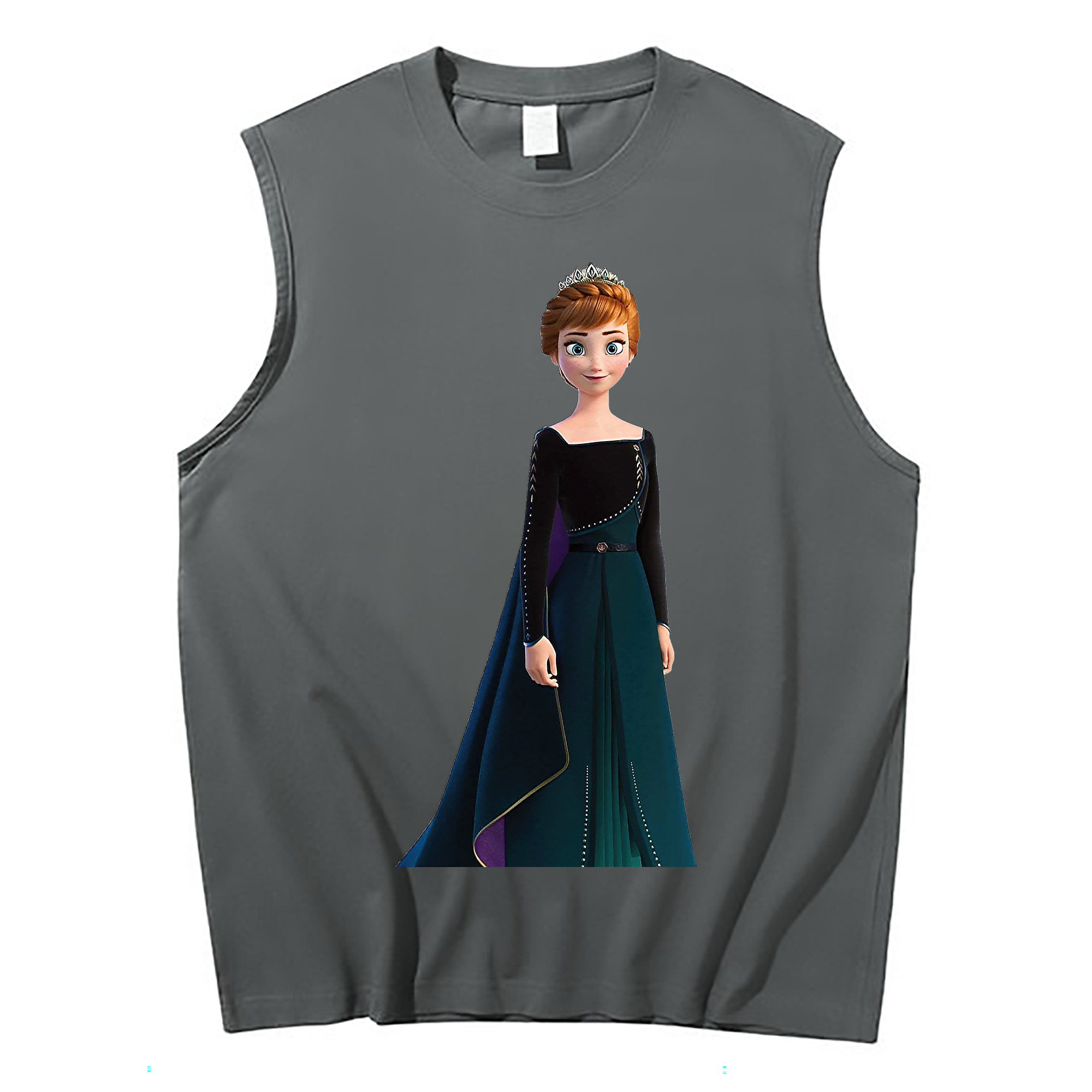 （画像用） アナと雪の女王 アンナ エルサ Frozen Anna Elsa コットン100％タンクトップ（フロントプリント）